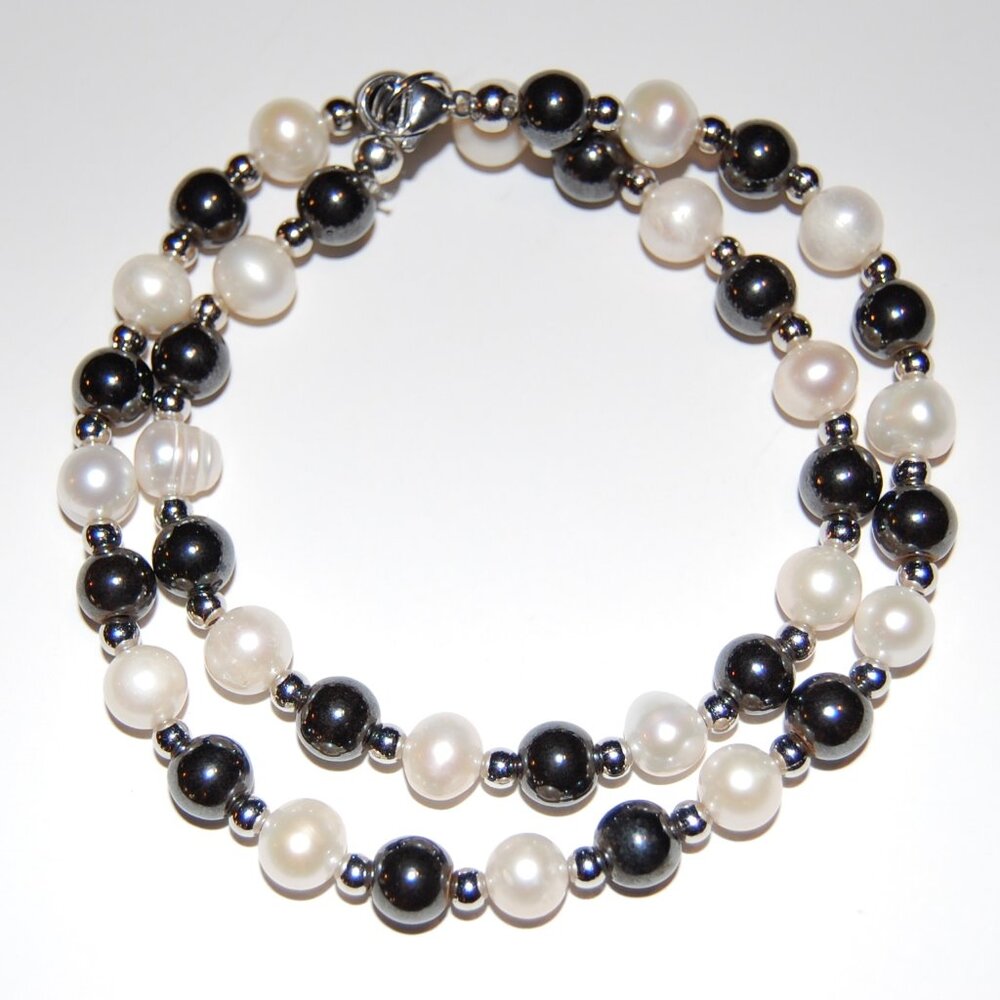 Pearl Necklace,Freshwater Pearl Necklace,Magnetic Necklace,8mm Size Beads